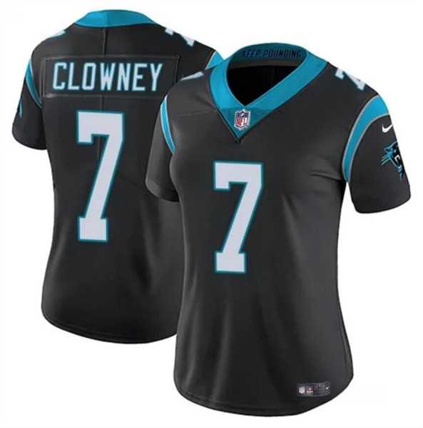 Womens Carolina Panthers #7 Jadeveon Clowney Black Stitched Jersey Dzhi->women nfl jersey->Women Jersey